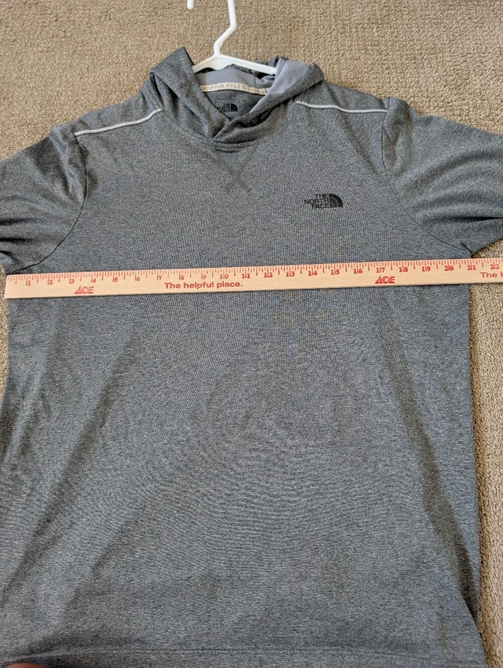 The North Face Mens Hoodie Sweatshirt Gray Hooded Pullover Flashdry M FLAW